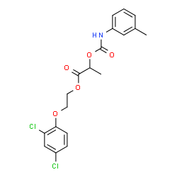 ChemSpider 2D Image | 2-(2,4-Dichlorophenoxy)ethyl 2-{[(3-methylphenyl)carbamoyl]oxy}propanoate | C19H19Cl2NO5