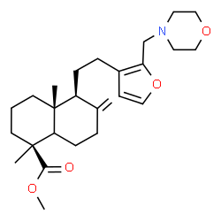 ChemSpider 2D Image | Methyl (1S,4aR,5S)-1,4a-dimethyl-6-methylene-5-{2-[2-(4-morpholinylmethyl)-3-furyl]ethyl}decahydro-1-naphthalenecarboxylate | C26H39NO4