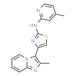 ChemSpider 2D Image | 4-Methyl-N-[4-(2-methylimidazo[1,2-a]pyridin-3-yl)-1,3-thiazol-2-yl]-2-pyridinamine | C17H15N5S