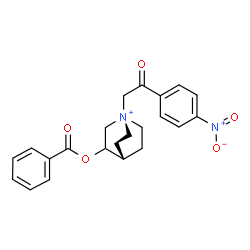 ChemSpider 2D Image | (1r,4r)-3-(Benzoyloxy)-1-[2-(4-nitrophenyl)-2-oxoethyl]-1-azoniabicyclo[2.2.2]octane | C22H23N2O5