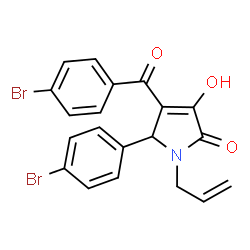 ChemSpider 2D Image | 1-Allyl-4-(4-bromobenzoyl)-5-(4-bromophenyl)-3-hydroxy-1,5-dihydro-2H-pyrrol-2-one | C20H15Br2NO3