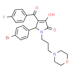 ChemSpider 2D Image | 5-(4-Bromophenyl)-4-(4-fluorobenzoyl)-3-hydroxy-1-[3-(4-morpholinyl)propyl]-1,5-dihydro-2H-pyrrol-2-one | C24H24BrFN2O4