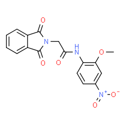 ChemSpider 2D Image | 2-(1,3-Dioxo-1,3-dihydro-2H-isoindol-2-yl)-N-(2-methoxy-4-nitrophenyl)acetamide | C17H13N3O6