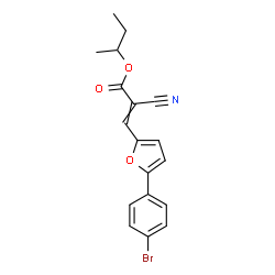 ChemSpider 2D Image | sec-Butyl 3-[5-(4-bromophenyl)-2-furyl]-2-cyanoacrylate | C18H16BrNO3