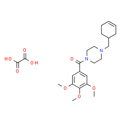ChemSpider 2D Image | [4-(3-Cyclohexen-1-ylmethyl)-1-piperazinyl](3,4,5-trimethoxyphenyl)methanone ethanedioate (1:1) | C23H32N2O8