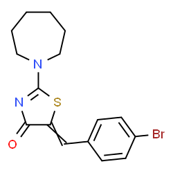 ChemSpider 2D Image | 2-(1-Azepanyl)-5-(4-bromobenzylidene)-1,3-thiazol-4(5H)-one | C16H17BrN2OS