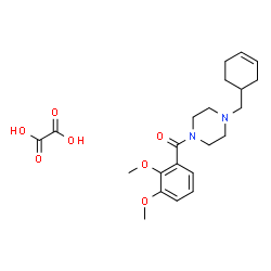 ChemSpider 2D Image | [4-(3-Cyclohexen-1-ylmethyl)-1-piperazinyl](2,3-dimethoxyphenyl)methanone ethanedioate (1:1) | C22H30N2O7
