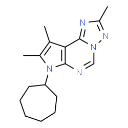 ChemSpider 2D Image | 7-Cycloheptyl-2,8,9-trimethyl-7H-pyrrolo[3,2-e][1,2,4]triazolo[1,5-c]pyrimidine | C17H23N5