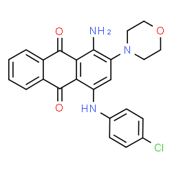 ChemSpider 2D Image | 1-Amino-4-(4-chloro-phenylamino)-2-morpholin-4-yl-anthraquinone | C24H20ClN3O3