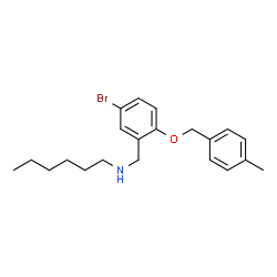ChemSpider 2D Image | N-{5-Bromo-2-[(4-methylbenzyl)oxy]benzyl}-1-hexanamine | C21H28BrNO
