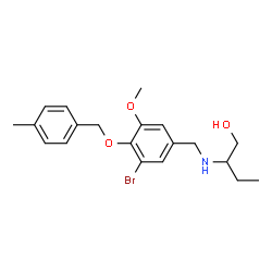 ChemSpider 2D Image | 2-({3-Bromo-5-methoxy-4-[(4-methylbenzyl)oxy]benzyl}amino)-1-butanol | C20H26BrNO3