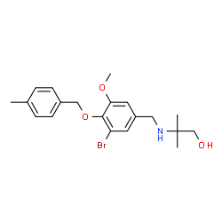ChemSpider 2D Image | 2-({3-Bromo-5-methoxy-4-[(4-methylbenzyl)oxy]benzyl}amino)-2-methyl-1-propanol | C20H26BrNO3
