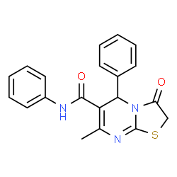 ChemSpider 2D Image | 7-Methyl-3-oxo-N,5-diphenyl-2,3-dihydro-5H-[1,3]thiazolo[3,2-a]pyrimidine-6-carboxamide | C20H17N3O2S
