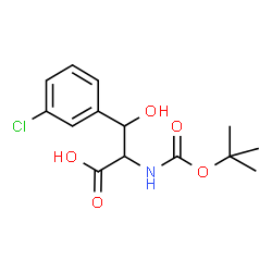 ChemSpider 2D Image | 3-Chloro-beta-hydroxy-N-{[(2-methyl-2-propanyl)oxy]carbonyl}phenylalanine | C14H18ClNO5