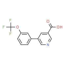 ChemSpider 2D Image | 5-[3-(Trifluoromethoxy)phenyl]nicotinic acid | C13H8F3NO3