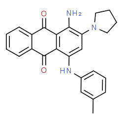 ChemSpider 2D Image | 1-Amino-2-pyrrolidin-1-yl-4-m-tolylamino-anthraquinone | C25H23N3O2