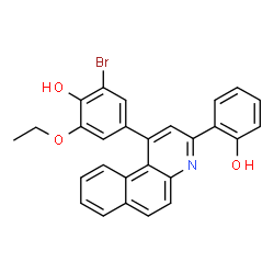 ChemSpider 2D Image | 2-Bromo-6-ethoxy-4-[3-(2-hydroxyphenyl)benzo[f]quinolin-1-yl]phenol | C27H20BrNO3