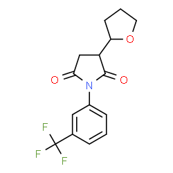 ChemSpider 2D Image | 3-(Tetrahydro-2-furanyl)-1-[3-(trifluoromethyl)phenyl]-2,5-pyrrolidinedione | C15H14F3NO3