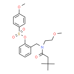ChemSpider 2D Image | 2-{[(3,3-Dimethylbutanoyl)(2-methoxyethyl)amino]methyl}phenyl 4-methoxybenzenesulfonate | C23H31NO6S