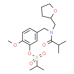 ChemSpider 2D Image | 5-{[Isobutyryl(tetrahydro-2-furanylmethyl)amino]methyl}-2-methoxyphenyl 2-propanesulfonate | C20H31NO6S