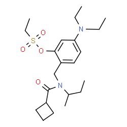 ChemSpider 2D Image | 2-{[sec-Butyl(cyclobutylcarbonyl)amino]methyl}-5-(diethylamino)phenyl ethanesulfonate | C22H36N2O4S