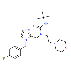 ChemSpider 2D Image | 1-{[1-(4-Fluorobenzyl)-1H-imidazol-2-yl]methyl}-3-(2-methyl-2-propanyl)-1-[2-(4-morpholinyl)ethyl]urea | C22H32FN5O2