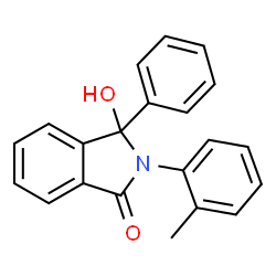 ChemSpider 2D Image | 3-Hydroxy-3-phenyl-2-(o-tolyl)isoindolin-1-one | C21H17NO2