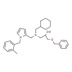 ChemSpider 2D Image | 1-(Benzyloxy)-3-[(cyclohexylmethyl){[1-(2-methylbenzyl)-1H-pyrrol-2-yl]methyl}amino]-2-propanol | C30H40N2O2