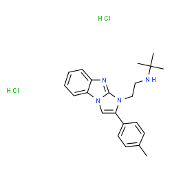 ChemSpider 2D Image | 2-Methyl-N-{2-[2-(4-methylphenyl)-1H-imidazo[1,2-a]benzimidazol-1-yl]ethyl}-2-propanamine dihydrochloride | C22H28Cl2N4