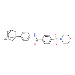ChemSpider 2D Image | N-[4-(Adamantan-1-yl)phenyl]-4-(4-morpholinylsulfonyl)benzamide | C27H32N2O4S
