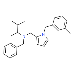 ChemSpider 2D Image | N-Benzyl-3-methyl-N-{[1-(3-methylbenzyl)-1H-pyrrol-2-yl]methyl}-2-butanamine | C25H32N2