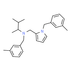 ChemSpider 2D Image | 3-Methyl-N-(3-methylbenzyl)-N-{[1-(3-methylbenzyl)-1H-pyrrol-2-yl]methyl}-2-butanamine | C26H34N2