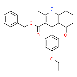 ChemSpider 2D Image | Benzyl 4-(4-ethoxyphenyl)-2-methyl-5-oxo-1,4,5,6,7,8-hexahydro-3-quinolinecarboxylate | C26H27NO4