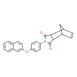 ChemSpider 2D Image | 4-[4-(2-Naphthyloxy)phenyl]-4-azatricyclo[5.2.1.0~2,6~]dec-8-ene-3,5-dione | C25H19NO3