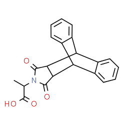 ChemSpider 2D Image | 2-(16,18-Dioxo-17-azapentacyclo[6.6.5.0~2,7~.0~9,14~.0~15,19~]nonadeca-2,4,6,9,11,13-hexaen-17-yl)propanoic acid | C21H17NO4
