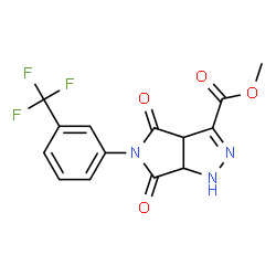ChemSpider 2D Image | Methyl 4,6-dioxo-5-[3-(trifluoromethyl)phenyl]-1,3a,4,5,6,6a-hexahydropyrrolo[3,4-c]pyrazole-3-carboxylate | C14H10F3N3O4