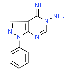 ChemSpider 2D Image | 4-Imino-1-phenyl-1,4-dihydro-5H-pyrazolo[3,4-d]pyrimidin-5-amine | C11H10N6