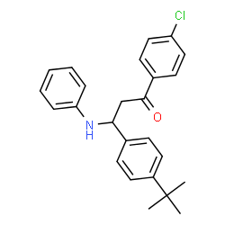 ChemSpider 2D Image | 3-Anilino-1-(4-chlorophenyl)-3-[4-(2-methyl-2-propanyl)phenyl]-1-propanone | C25H26ClNO