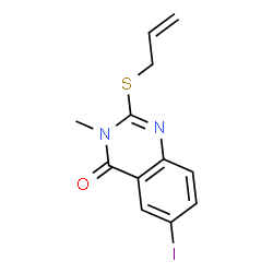 ChemSpider 2D Image | 2-(Allylsulfanyl)-6-iodo-3-methyl-4(3H)-quinazolinone | C12H11IN2OS