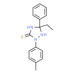 ChemSpider 2D Image | 5-Ethyl-2-(4-methylphenyl)-5-phenyl-1,2,4-triazolidine-3-thione | C17H19N3S