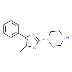 ChemSpider 2D Image | 1-(5-Methyl-4-phenyl-1,3-thiazol-2-yl)piperazine | C14H17N3S