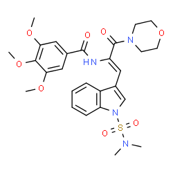 ChemSpider 2D Image | N-[(1Z)-1-[1-(Dimethylsulfamoyl)-1H-indol-3-yl]-3-(4-morpholinyl)-3-oxo-1-propen-2-yl]-3,4,5-trimethoxybenzamide | C27H32N4O8S