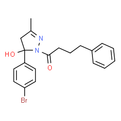 ChemSpider 2D Image | 1-[5-(4-Bromophenyl)-5-hydroxy-3-methyl-4,5-dihydro-1H-pyrazol-1-yl]-4-phenyl-1-butanone | C20H21BrN2O2