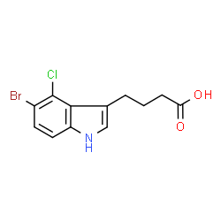 ChemSpider 2D Image | 5-Bromo-4-chloro-1H-indole-3-butanoic acid | C12H11BrClNO2