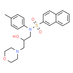ChemSpider 2D Image | Naphthalene-2-sulfonic acid (2-hydroxy-3-morpholin-4-yl-propyl)-p-tolyl-amide | C24H28N2O4S