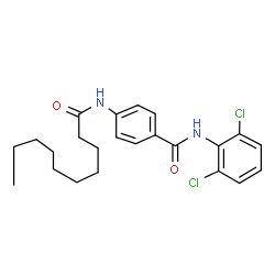 ChemSpider 2D Image | 4-(Decanoylamino)-N-(2,6-dichlorophenyl)benzamide | C23H28Cl2N2O2