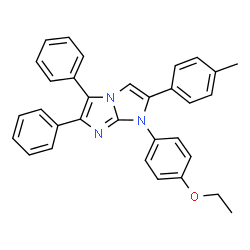 ChemSpider 2D Image | 1-(4-Ethoxyphenyl)-2-(4-methylphenyl)-5,6-diphenyl-1H-imidazo[1,2-a]imidazole | C32H27N3O