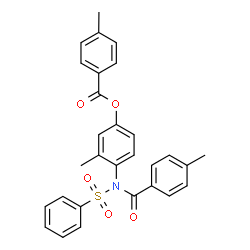 ChemSpider 2D Image | 3-Methyl-4-[(4-methylbenzoyl)(phenylsulfonyl)amino]phenyl 4-methylbenzoate | C29H25NO5S