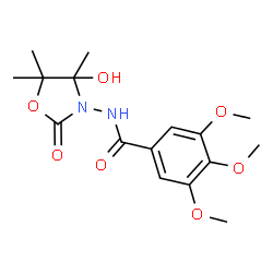 ChemSpider 2D Image | N-(4-Hydroxy-4,5,5-trimethyl-2-oxo-1,3-oxazolidin-3-yl)-3,4,5-trimethoxybenzamide | C16H22N2O7