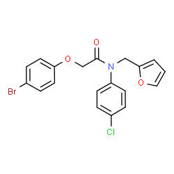 ChemSpider 2D Image | 2-(4-Bromophenoxy)-N-(4-chlorophenyl)-N-(2-furylmethyl)acetamide | C19H15BrClNO3